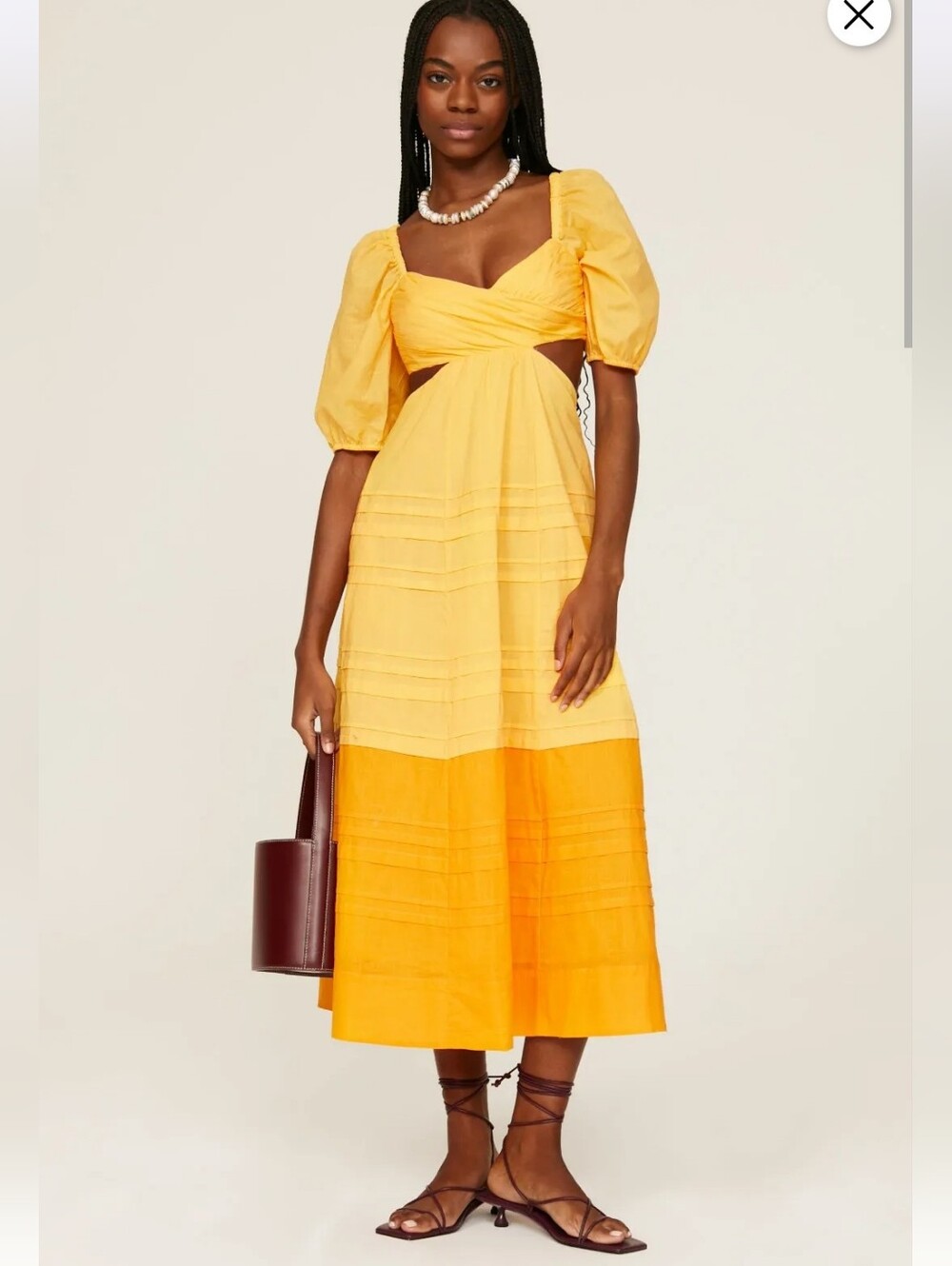 STAUD CARINA 100% Cotton DRESS SIZE S MSRP $425